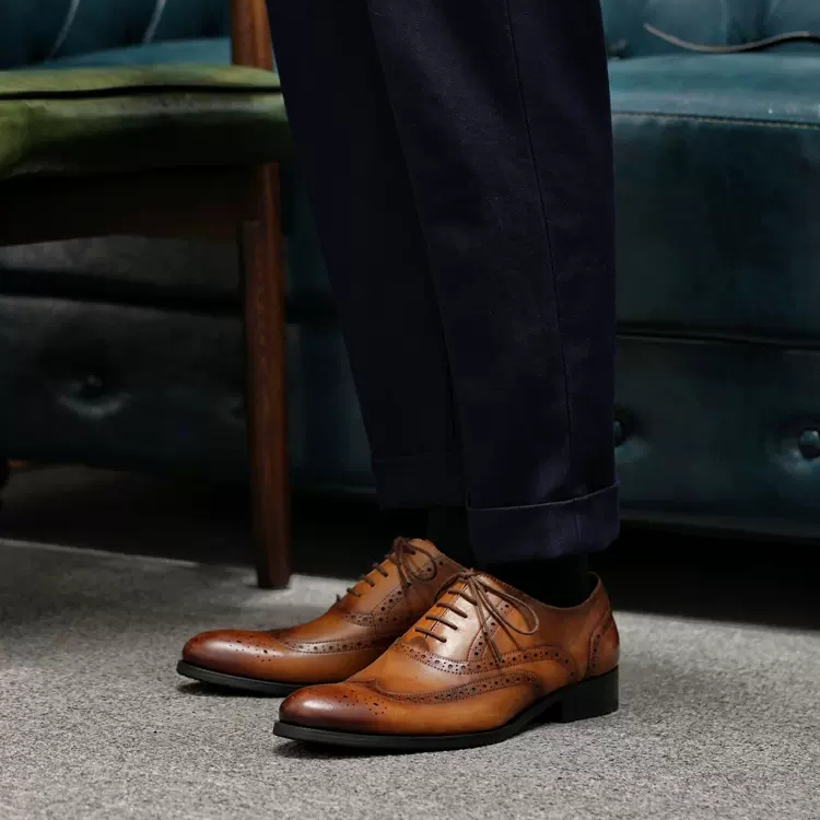 Brogues Carved British Style Oxfords